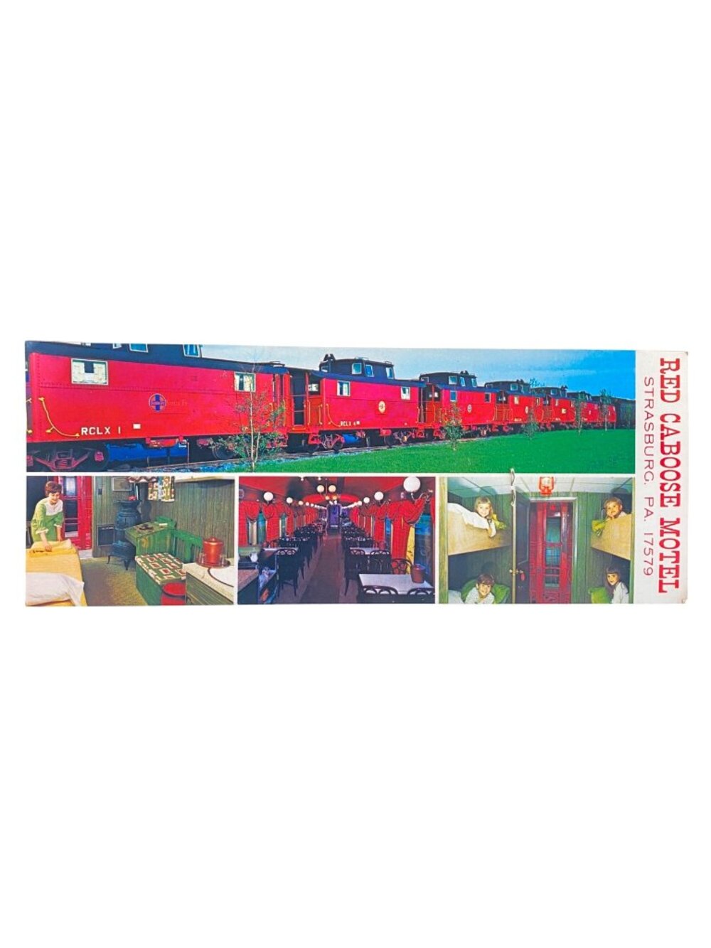 1985 Red Caboose Motel Restaurant Panorama Ad Brochure Rate Card Steam Museum